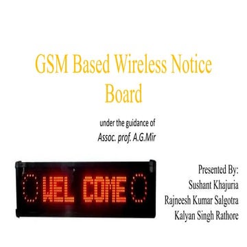 Gsm baesd wireless notice board