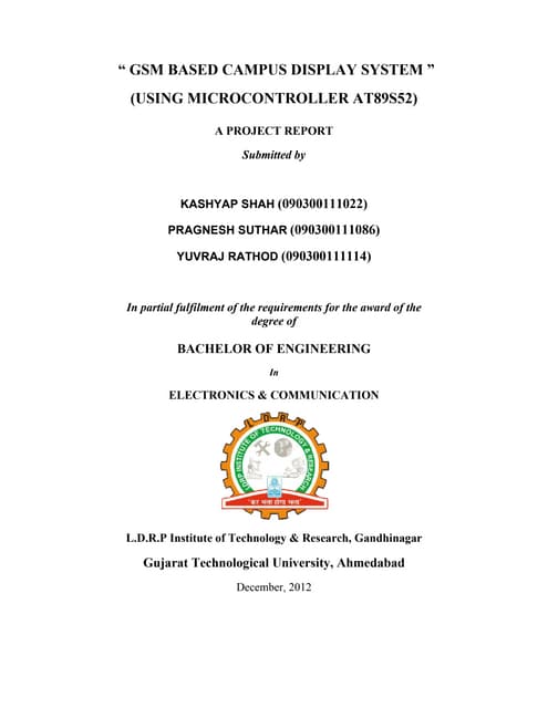 Gsm based campus display system project report