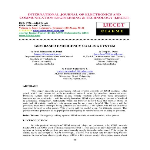 Gsm based emergency calling system