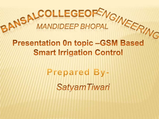 Gsm based irrigation control