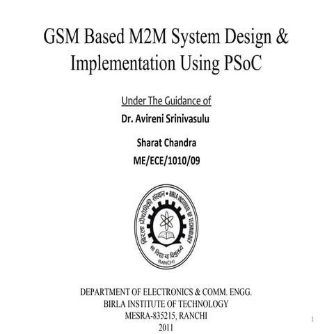 Gsm based m2 m system design & implementation using p soc