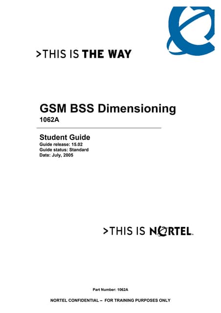 GSM BSS dimensioning Alcatel