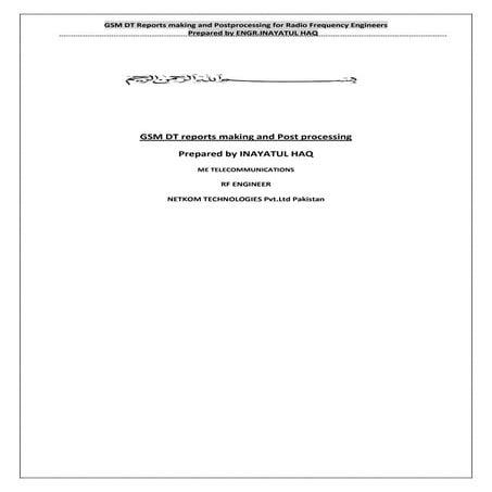 Gsm dt reports making tutorial