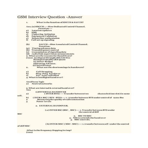 Gsm interview question