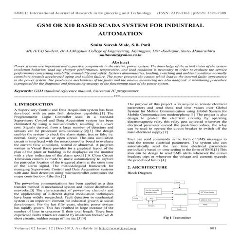 Gsm or x10 based scada system for industrial automation