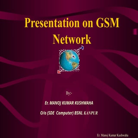 Global System for Mobile (GSM) is a second generation cellular standard devel...