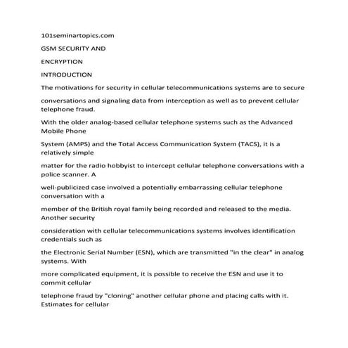 Gsm security and encryption