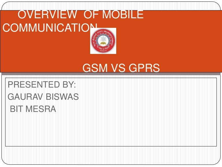 Gsm vs gprs