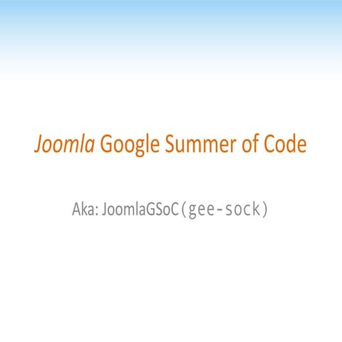 Google Summer of Code Presentation - JWC12