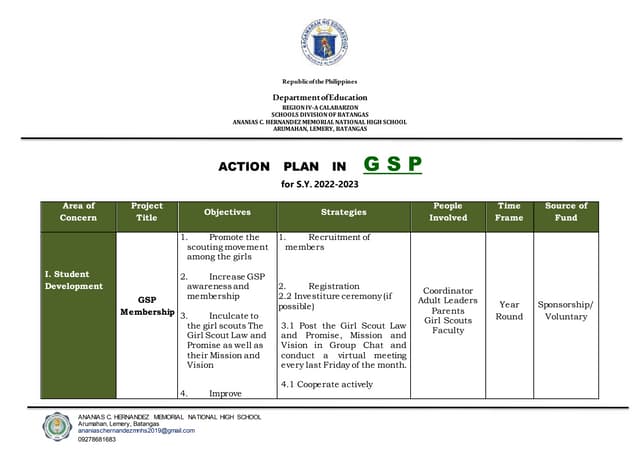 GSP Action Plan SY '22-'23.docx