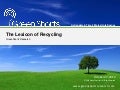 The Lexicon of Recycling, Earth Day Canada Beyond Green workshop