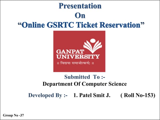 Online Bus ticket reservation