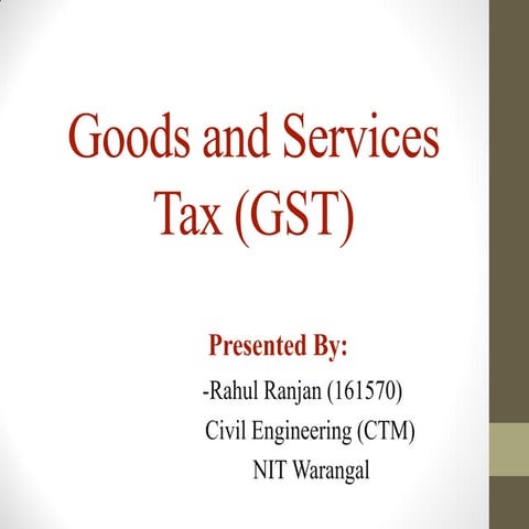 Goods And Services Tax (GST) | PDF