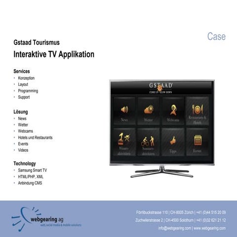 Gstaad Tourismus TV Applikation