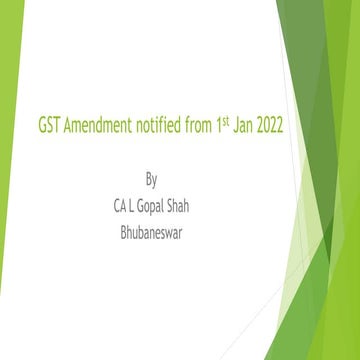 Gst amendment effective from 1st jan 2022  