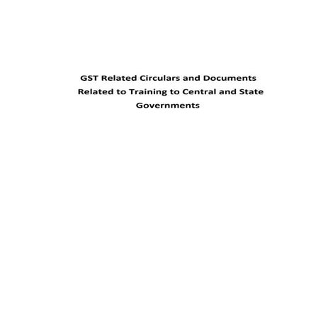 GST Circulars in India related to Taxation