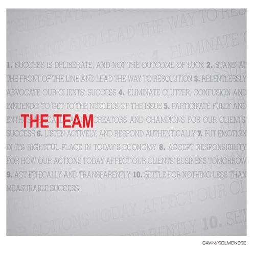 The Gavin/Solmonese Team