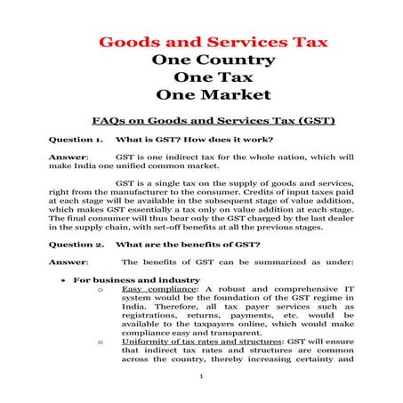 Gst faq