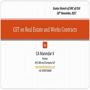 GST on Real Estate and Works Contract