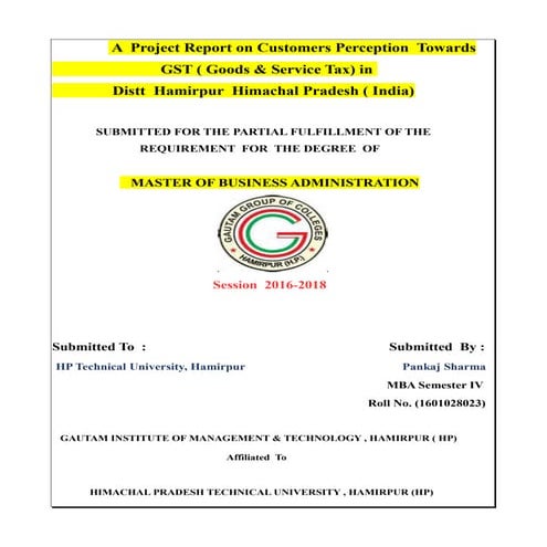 Project Report on GST 2018