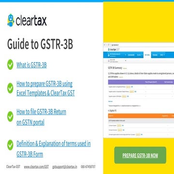 GSTR 3B Guide - ClearTax
