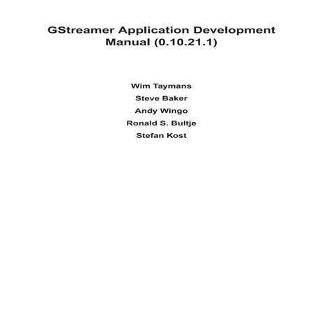 G Streamer Apps Development   Manual