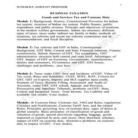 Goods and Services Tax