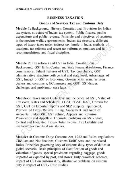 Goods and Services Tax