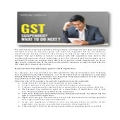GST Suspended? What to do Next?