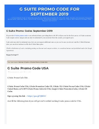 G suite promo code usa