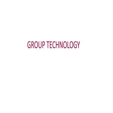 Group Technology