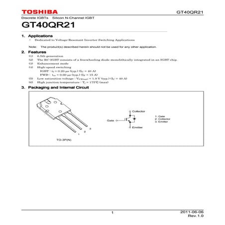 5 Pezzi GT40QR21 40QR21 TO3P - Ricambi Elettronici Per Circuiti E Riparazioni - Foto 4