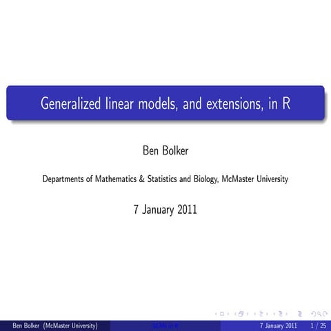GLMs and extensions in R | PDF