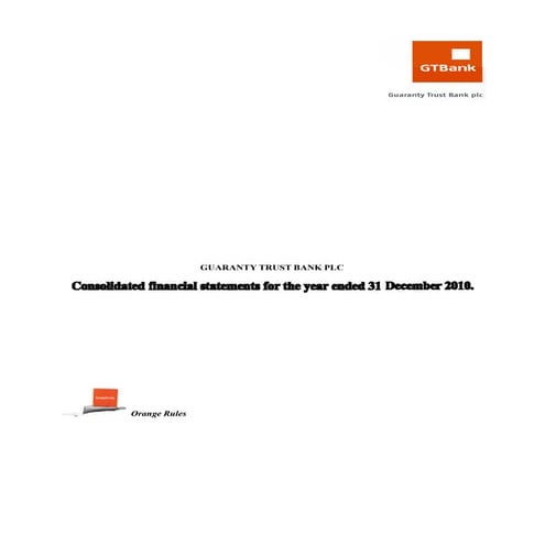 Guaranty Trust Bank financial report 2010
