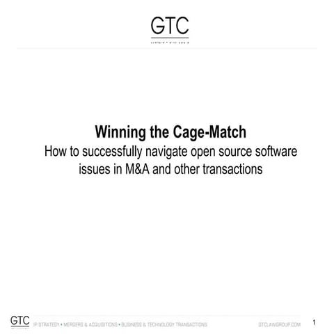 Winning the Cage-Match: How to Successfully Navigate Open Source Software iss...