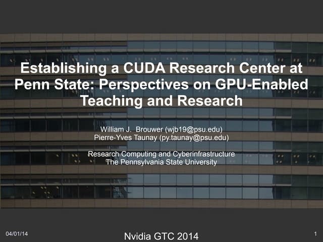 Nvidia GTC 2014 Talk