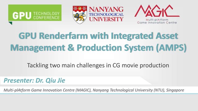 GPU Renderfarm with Integrated Asset Management & Production System (AMPS)