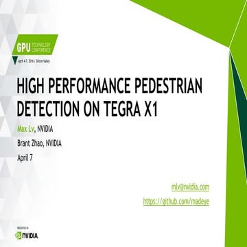 High Performance Pedestrian Detection On TEGRA X1