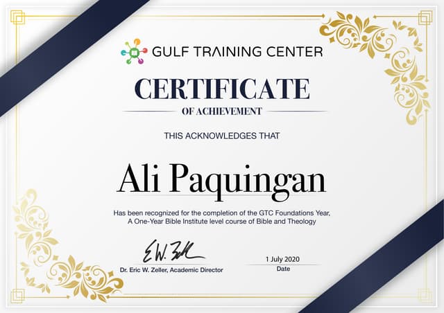 Theology GTC Certificate Paquingan Ali pdf Theology GTC Certificate Paquingan Ali pdf