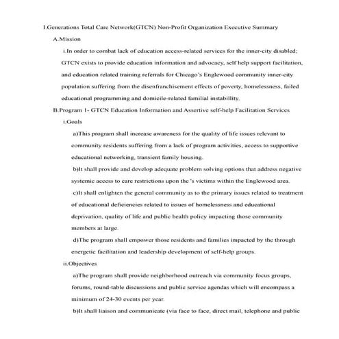 G T C N  Exec  Summ  Program  Description 1  R F P