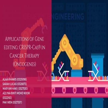 Applications of Gene Editing: CRISPR-Cas9 in Cancer Therapeutics (Oncogenes)