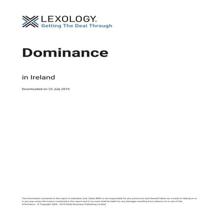 Lexology Getting the Deal Through: Dominance