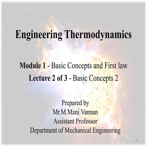 Engineering Thermodynamics -Basic Concepts 2 