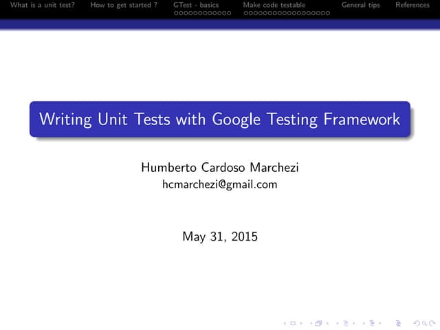 C++ Unit Test with Google Testing Framework