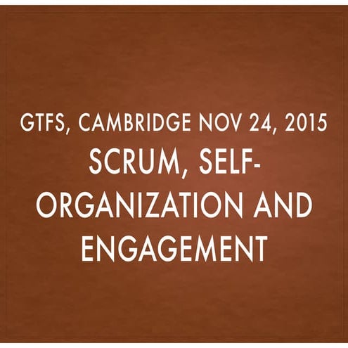 Scrum, Self-Organization, Engagement