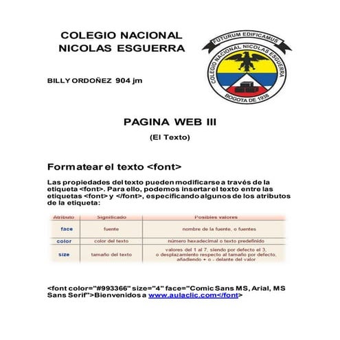 Formatos de texto html | PDF