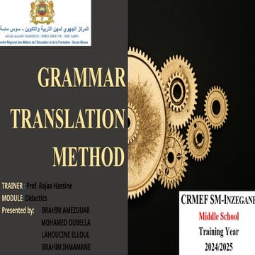 Grammar Translation Method (background, key features, roles, materials ...