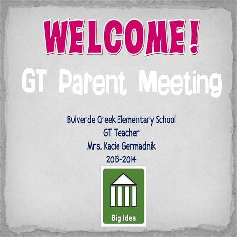 Gt parent meeting k 2 with depth and complex 2013