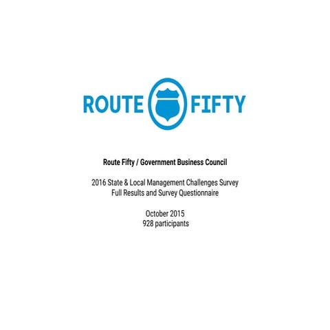 Route Fifty: 2016 Top Management Challenges for State & Local Government - Co...