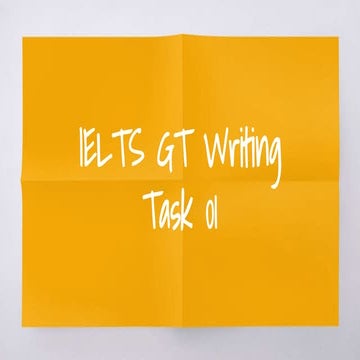 IELTS General Training Writing Task 01